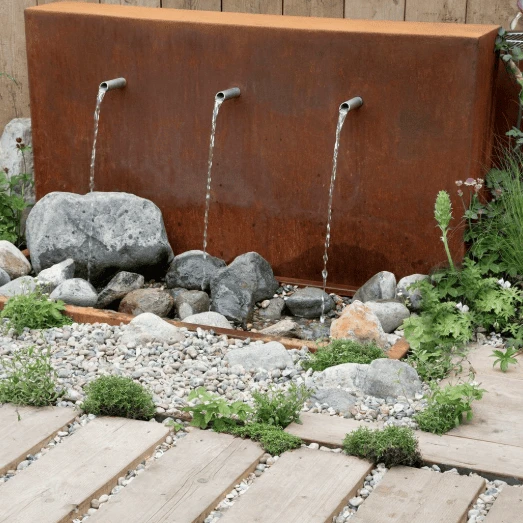 weathering steel water feature weathering steel water feature